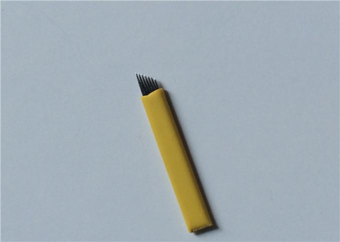 Kalıcı Makyaj Dövme Microblading İğneleri, 0.25mm 7 Pinli Dövme Bıçağı 0