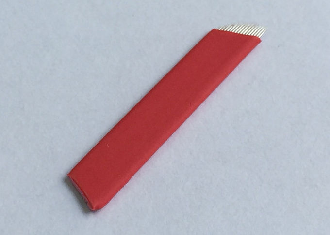 Tek Kullanımlık Kırmızı Kalıcı Makyaj İğneleri, Kaş Dövme Bıçağı İğneleri 0