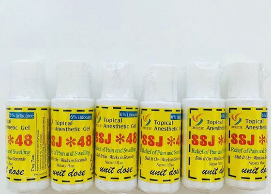 Çin SSJ*48 Şişelenmiş Kaşlar Dövme Anestezik Gel 6% Uyuşturma Hidroklorür Tedarikçi
