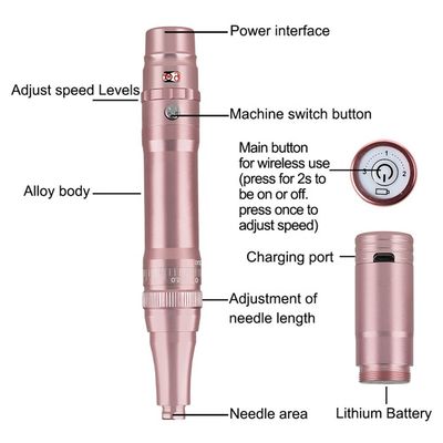 Popüler Kablosuz Dövme Silahı Vücut Makinesi Uzunluğu 136*20mm Mikroblading Kablosuz PMU Makine Kaş Saç Stroke Kaş Tedarikçi