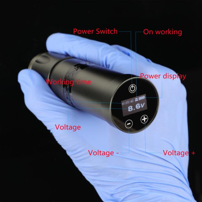 Paslanmaz Çelik 1800mAh NARW Kablosuz Dövme Makinesi 1-OLED Ekran Dokunmatik Ekran Pil Döner Dövme Silahı Dövme Kalemi Güçlü RCA ile 2