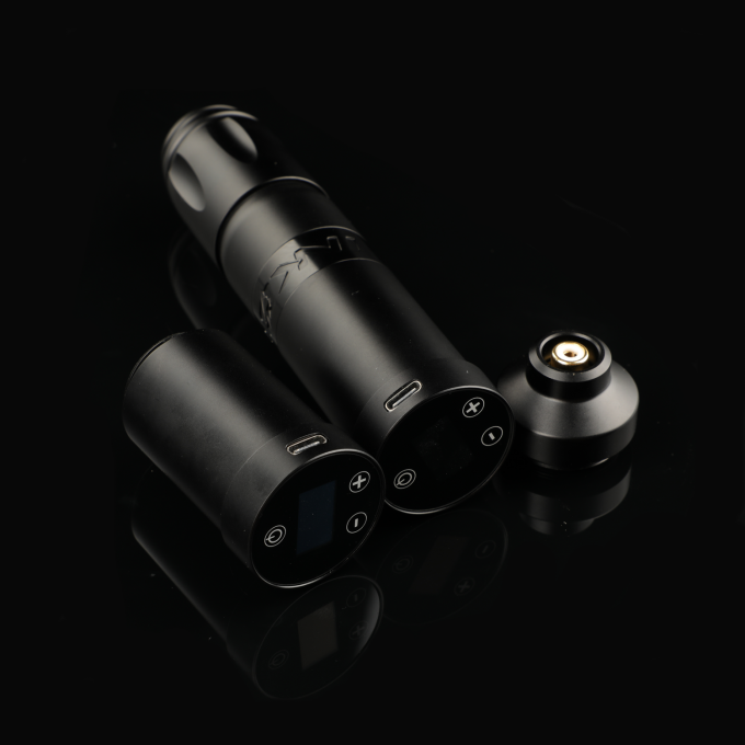 Paslanmaz Çelik 1800mAh NARW Kablosuz Dövme Makinesi 1-OLED Ekran Dokunmatik Ekran Pil Döner Dövme Silahı Dövme Kalemi Güçlü RCA ile 5