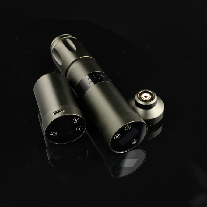 Paslanmaz Çelik 1800mAh NARW Kablosuz Dövme Makinesi 1-OLED Ekran Dokunmatik Ekran Pil Döner Dövme Silahı Dövme Kalemi Güçlü RCA ile 7