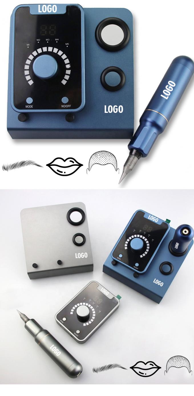 Elektrikli Silah Tipi SMP Kalp Mikropigmentasyon Cihazı Kalıcı Makyaj ve Siyah Mavi İsviçre Motoru Dövme Makinesi 8