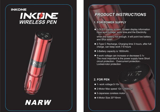 INKONE NARW Marka Dijital LCD Dokunmatik Ekran 1800 mAh Pil d&ouml;vme kalemi Mikropigmentasyon Makinesi Kablosuz D&ouml;vme Makinesi 0
