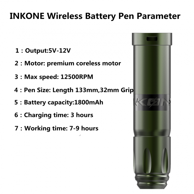 INKONE NARW Marka Dijital LCD Dokunmatik Ekran 1800 mAh Pil d&ouml;vme kalemi Mikropigmentasyon Makinesi Kablosuz D&ouml;vme Makinesi 4