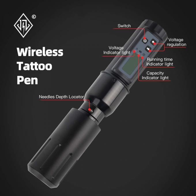 Elektrikli LCD Ekran 2000mAh Pil Dövme Silahı RCA Kablosuz Döner Dövme Makinesi Kalem Kiti Dövme Sanatçısı 4