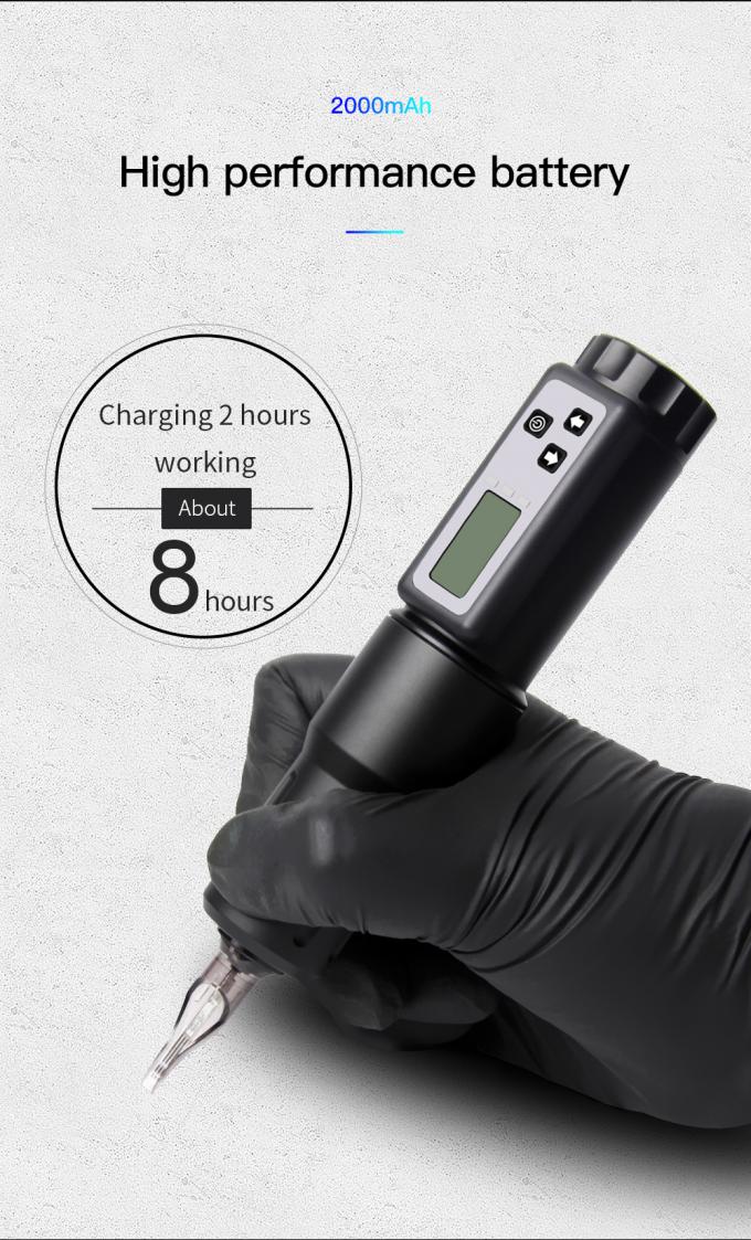 Elektrikli LCD Ekran 2000mAh Pil Dövme Silahı RCA Kablosuz Döner Dövme Makinesi Kalem Kiti Dövme Sanatçısı 10
