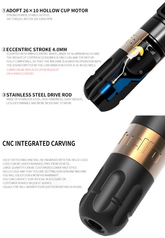 Ambition Soldier Digital Display Electric Tattoo Gun Wireless Machine Rotary Tattoo Pen Machine for Tattoo Artist 8
